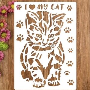 Pets and Wild Animals Stencil Template Reusable Mylar for Artist Scrapbooker DIY
